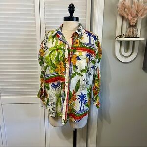 Lucky & Coco Vibrant Tropical Print Shirt